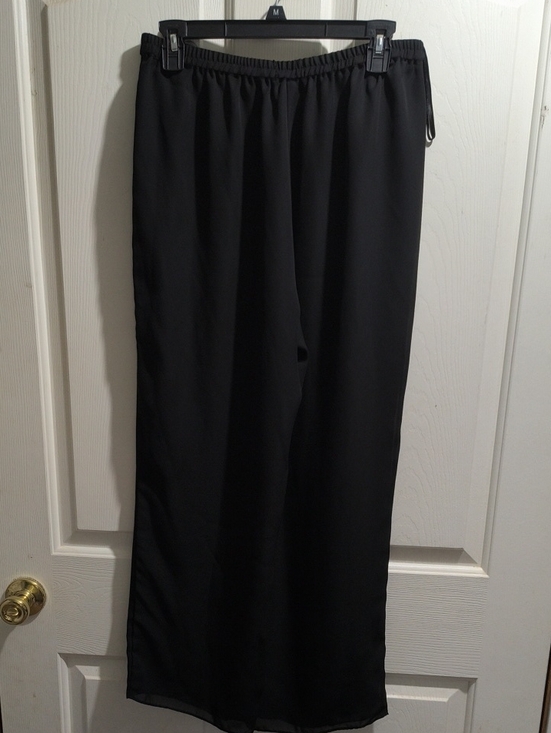 Draper'S & Damon'S Pants - Women's Black Elastic-Waist Wide-Leg Pants